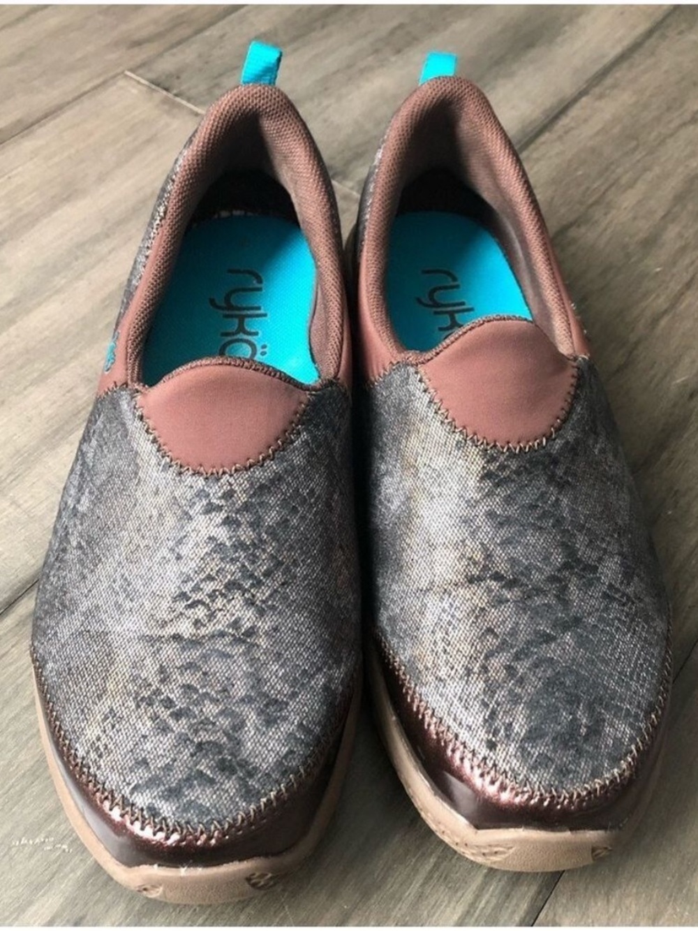 Ryka Brown Snake Print Walking Shoes- Size 9